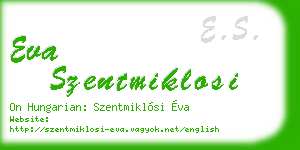 eva szentmiklosi business card
